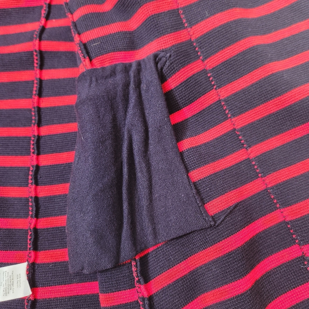 Talbots blazer XL Petite red blue striped knit double chest nautical preppy - Picture 12 of 13